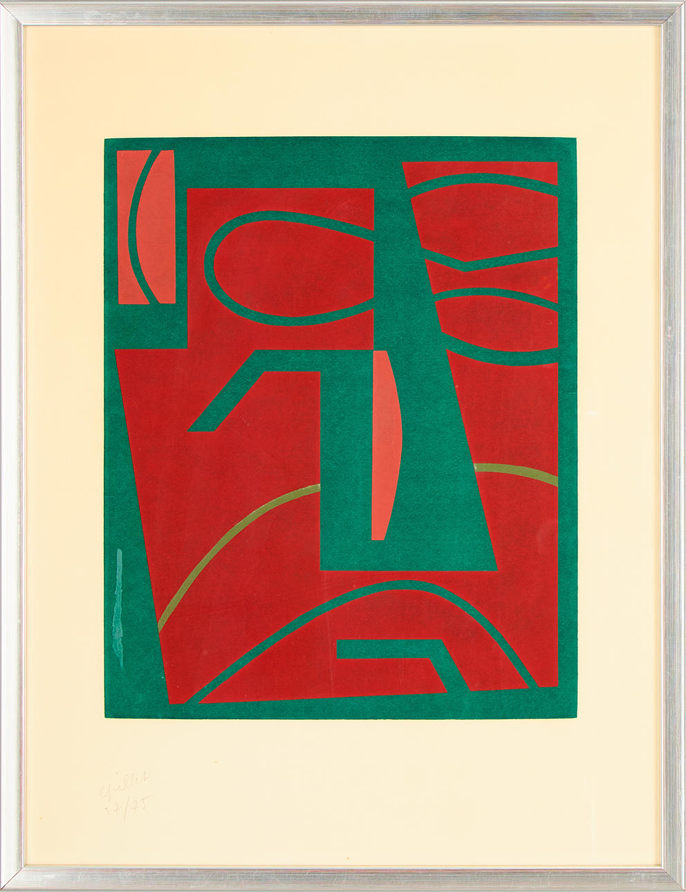 EDGAR PILLET (1912-1996). Composition with face.