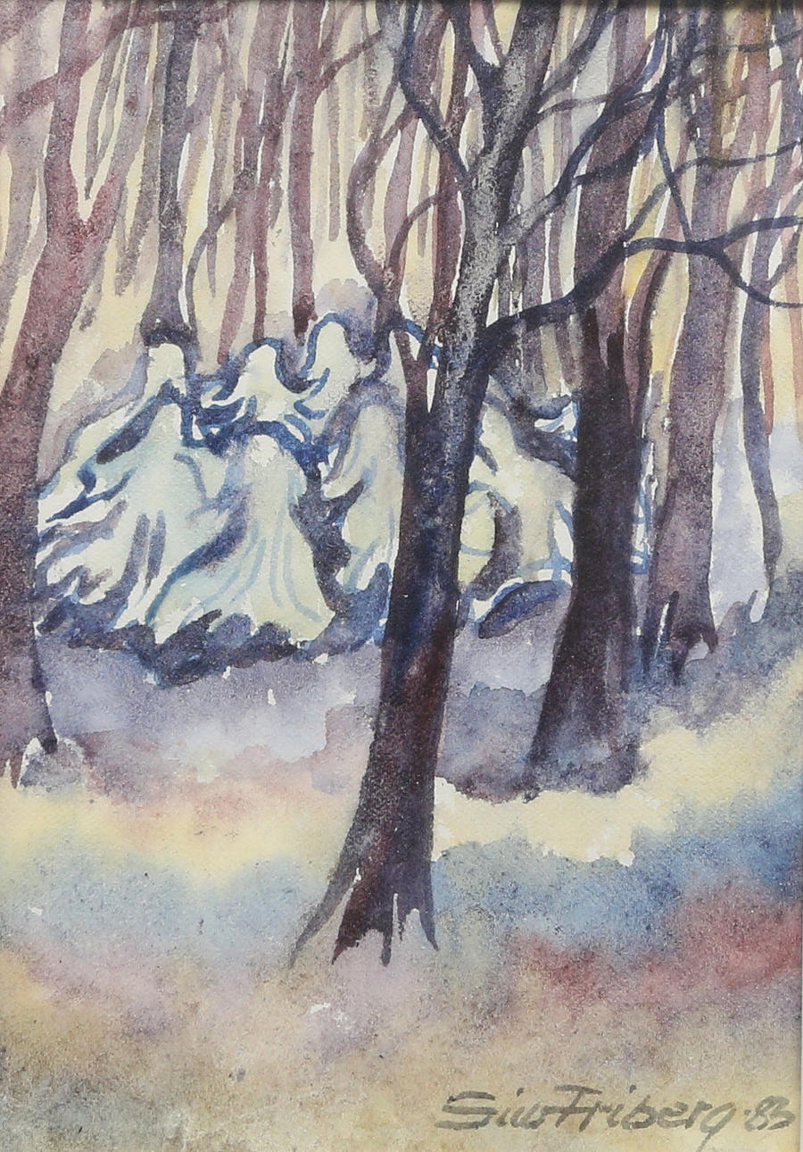 SIW FRIBERG. watercolour, signed and dated 83.