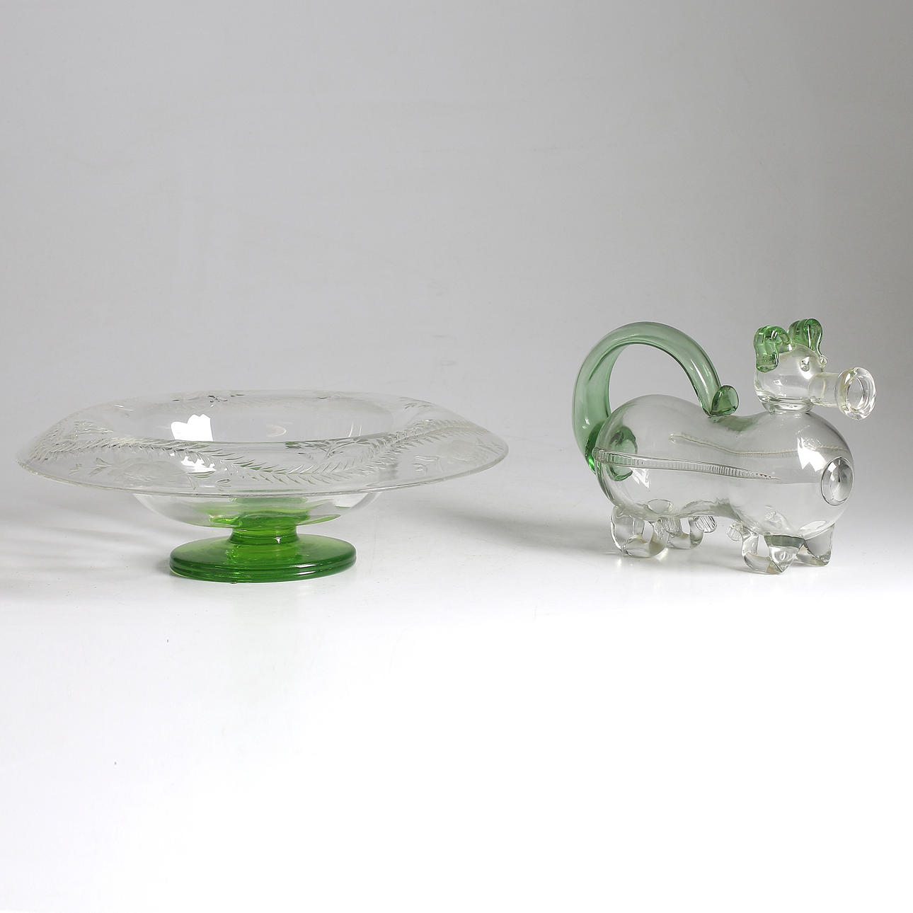 SKÅL samt FYLLEHUND, glas, 1900-talets första hälft.