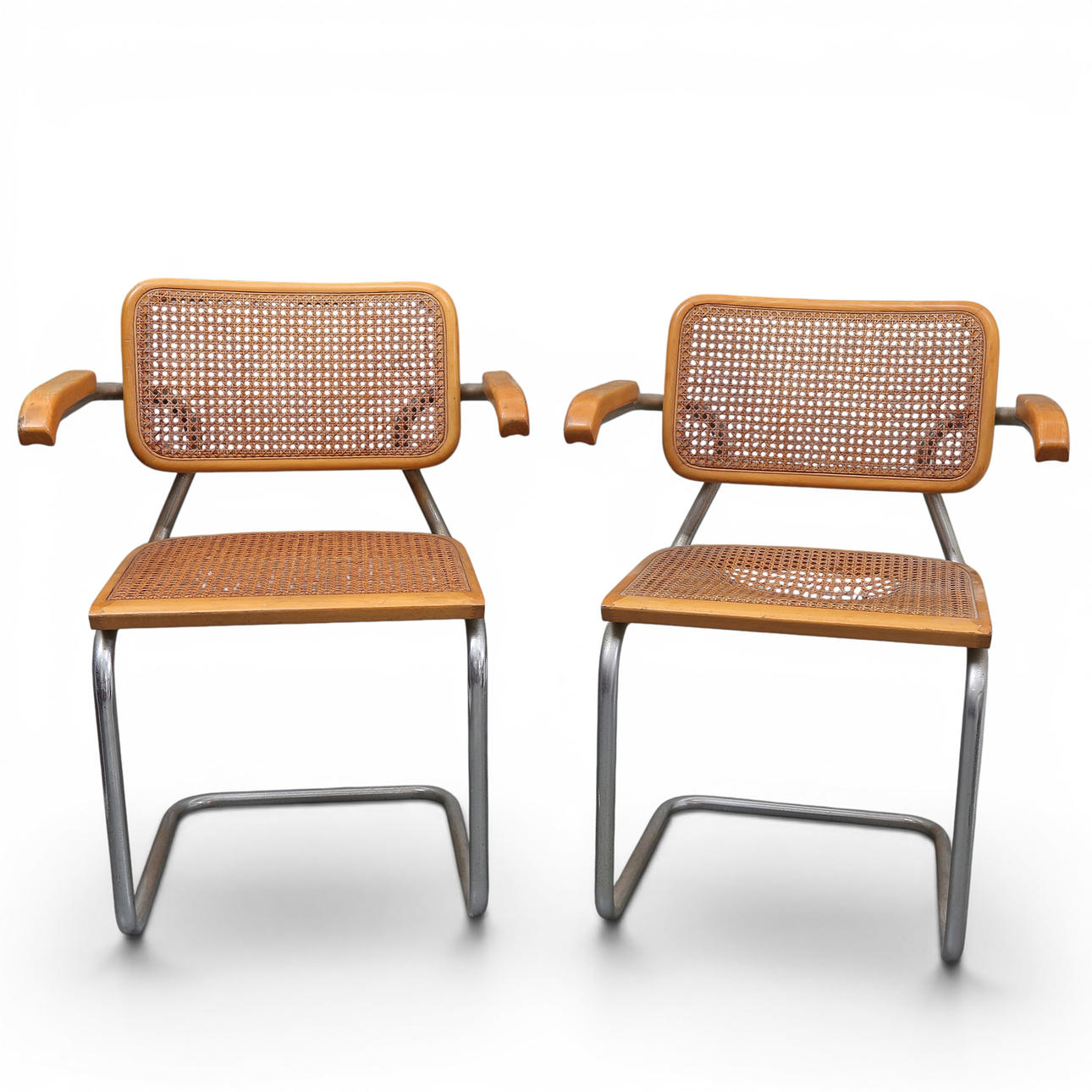 MARCEL BREUER. EFTER. Par stolar ”Cesca”.