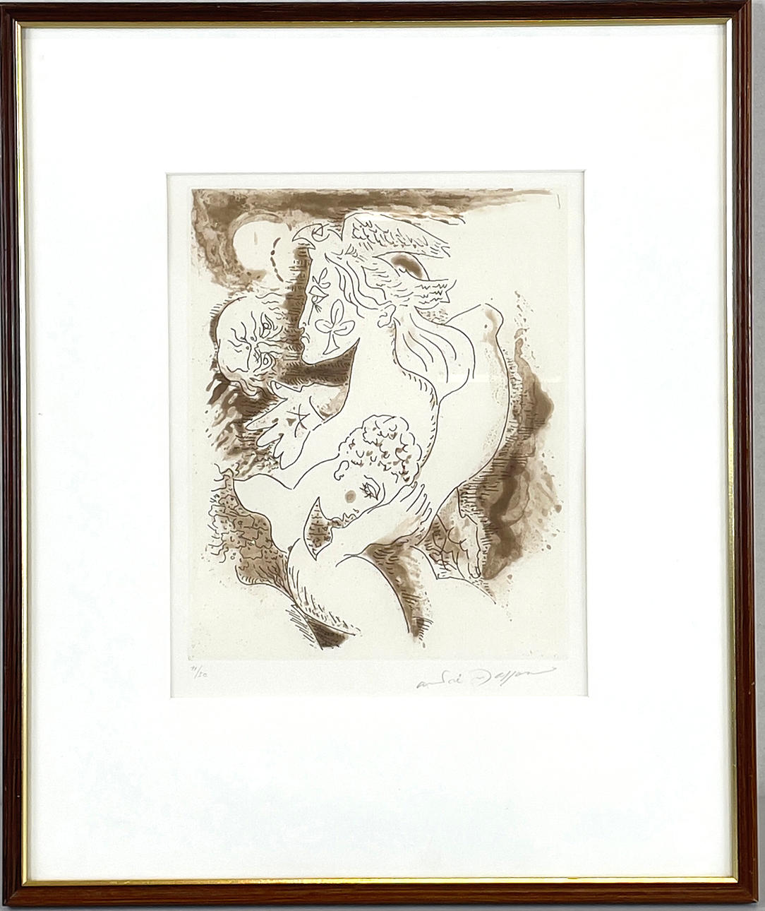 ANDRÉ MASSON. Figure composition, lithograph, numbered 11/50, signed.