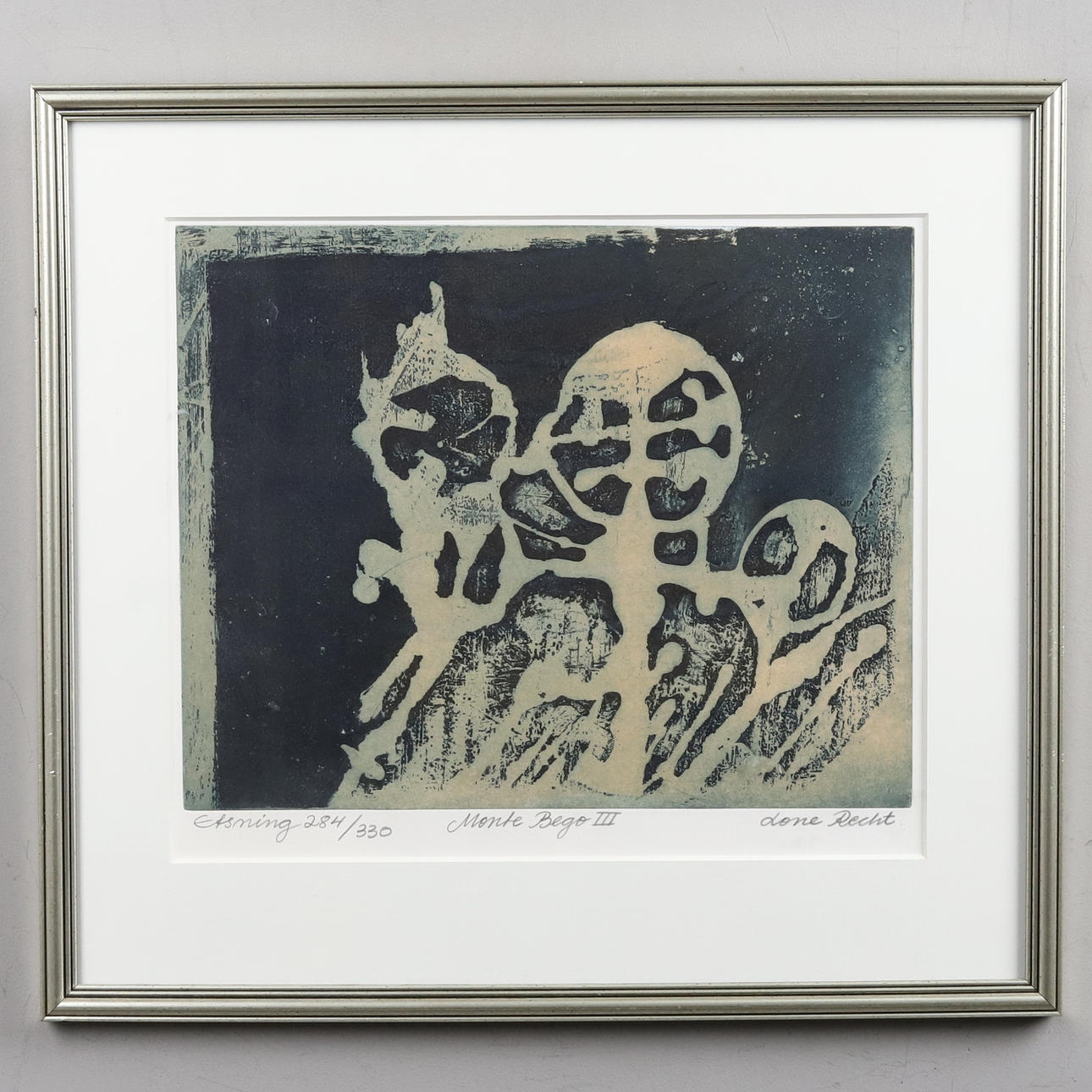 LONE RECHT. Etching, "Monte Bego III", signed and numbered 284/330.