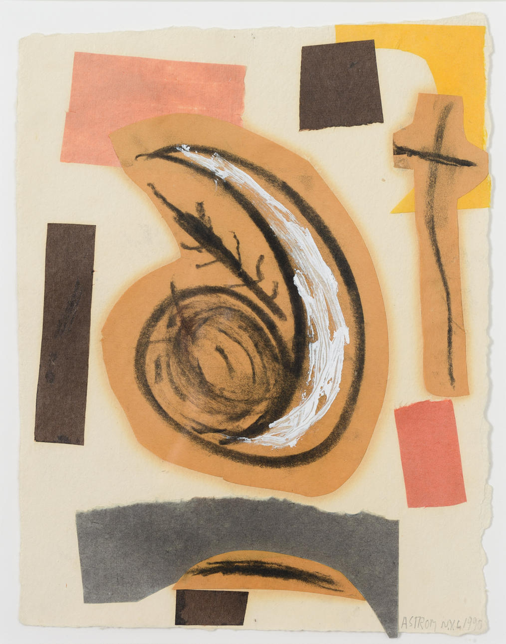 PETER ÅSTRÖM. Abstract motif, mixed media, signed and dated 1990.