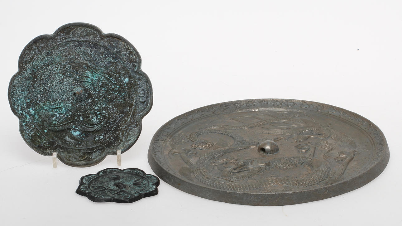 SPEGLAR, 3 st, brons, Kina.