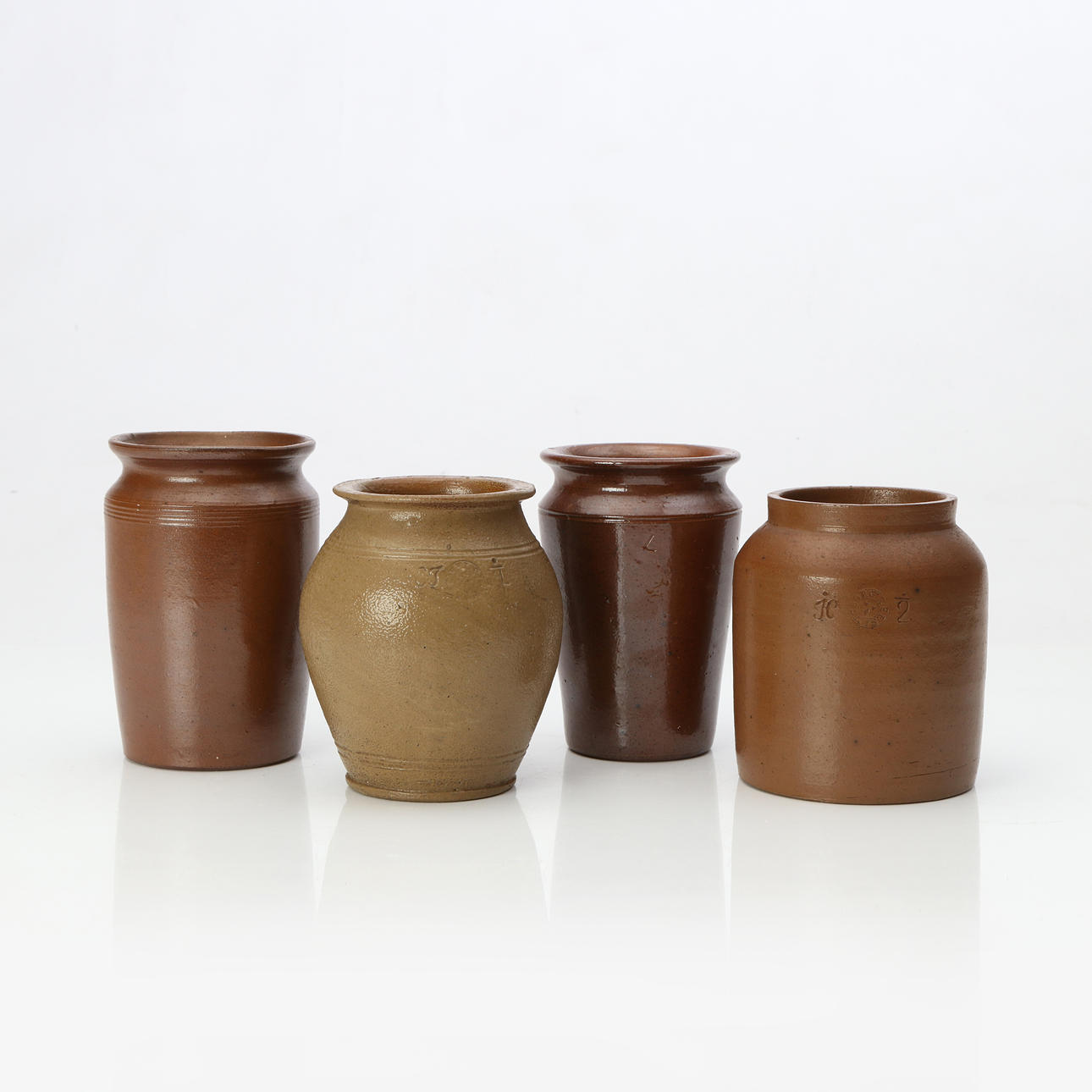 HELSINGBORG, JUGS, FOUR PCS. Salt-glazed stoneware.