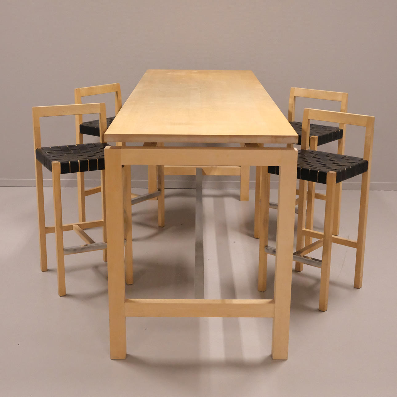 TABLE AND CHAIRS, MASTER CABINETMAKER JOHANSSON, MARKARYD, 5 PIECES.