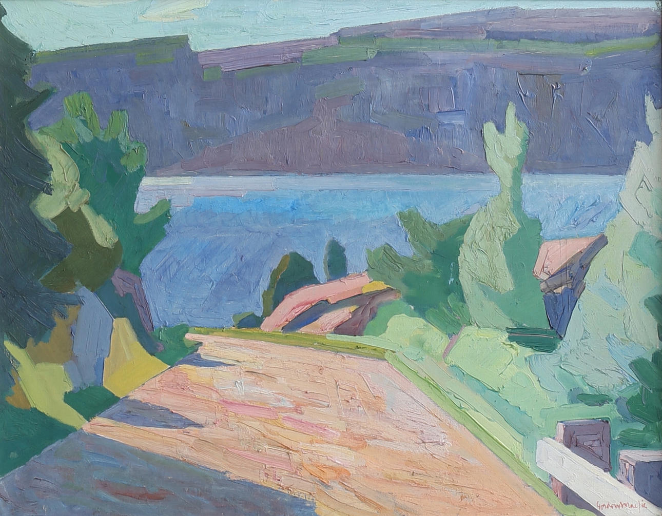 GORDON MACFIE. "Fjordlandskap". Olja på duk, signerad.