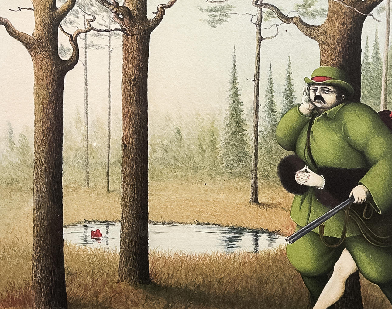 BENGT NORDENBORG. COLOUR LITHOGRAPH, "Lockfågel", signed, numbered.