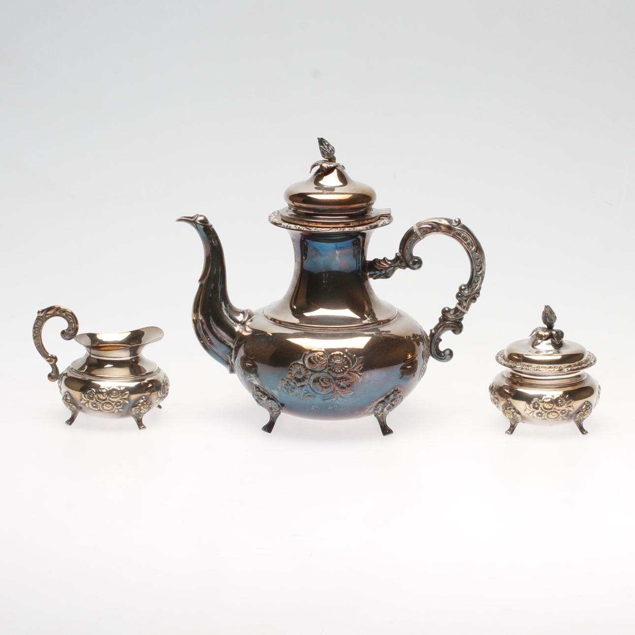 COFFEE SET, 3 parts, silver, weight approx. 768 grams.