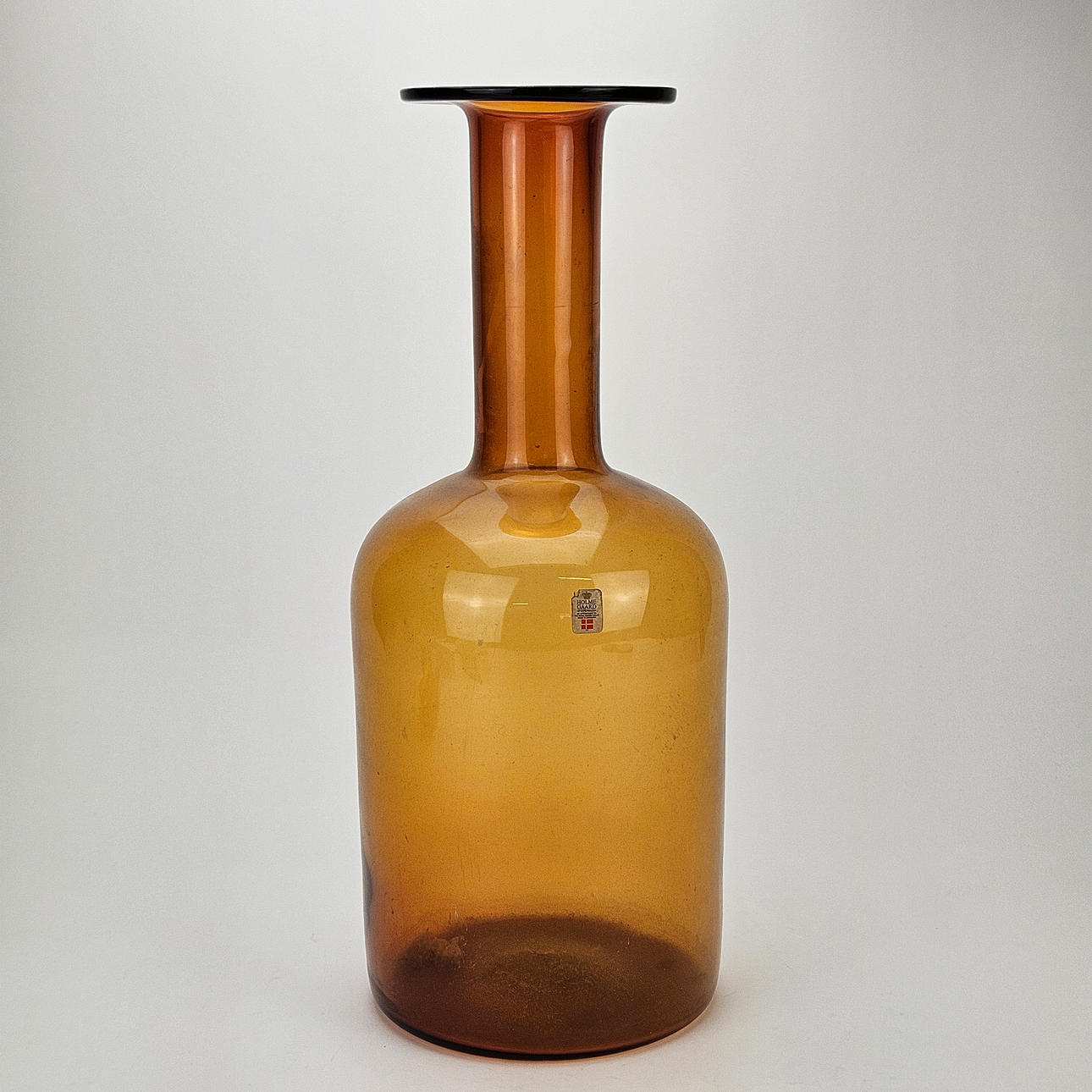 OTTO BAUER. Bottle, glass, Holmegaard, Denmark.