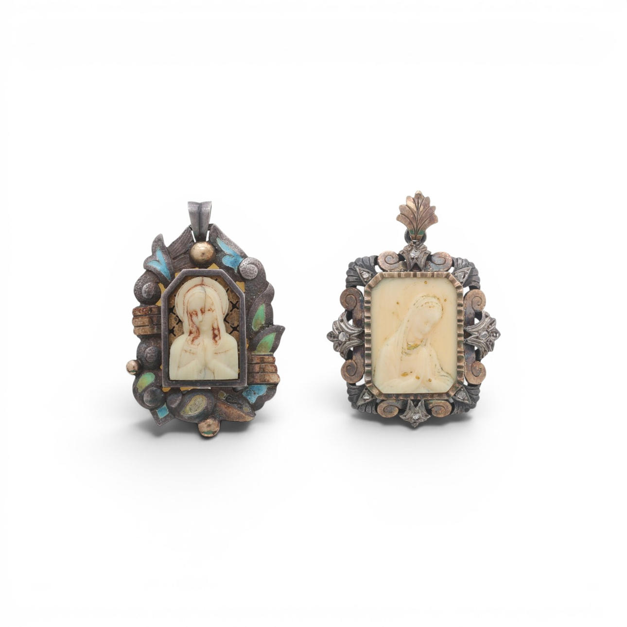 TWO Art Deco Catalan devotional medals, circa 1930.