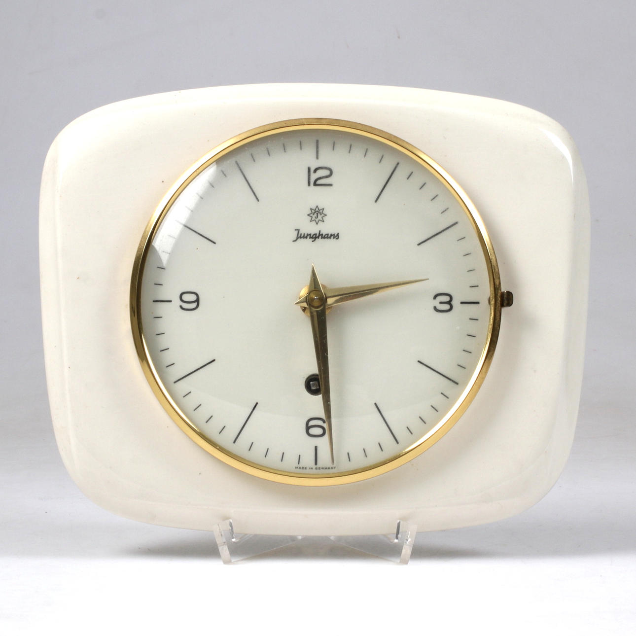 VÄGGKLOCKA porslin, Junghans, 1900-talets mitt.