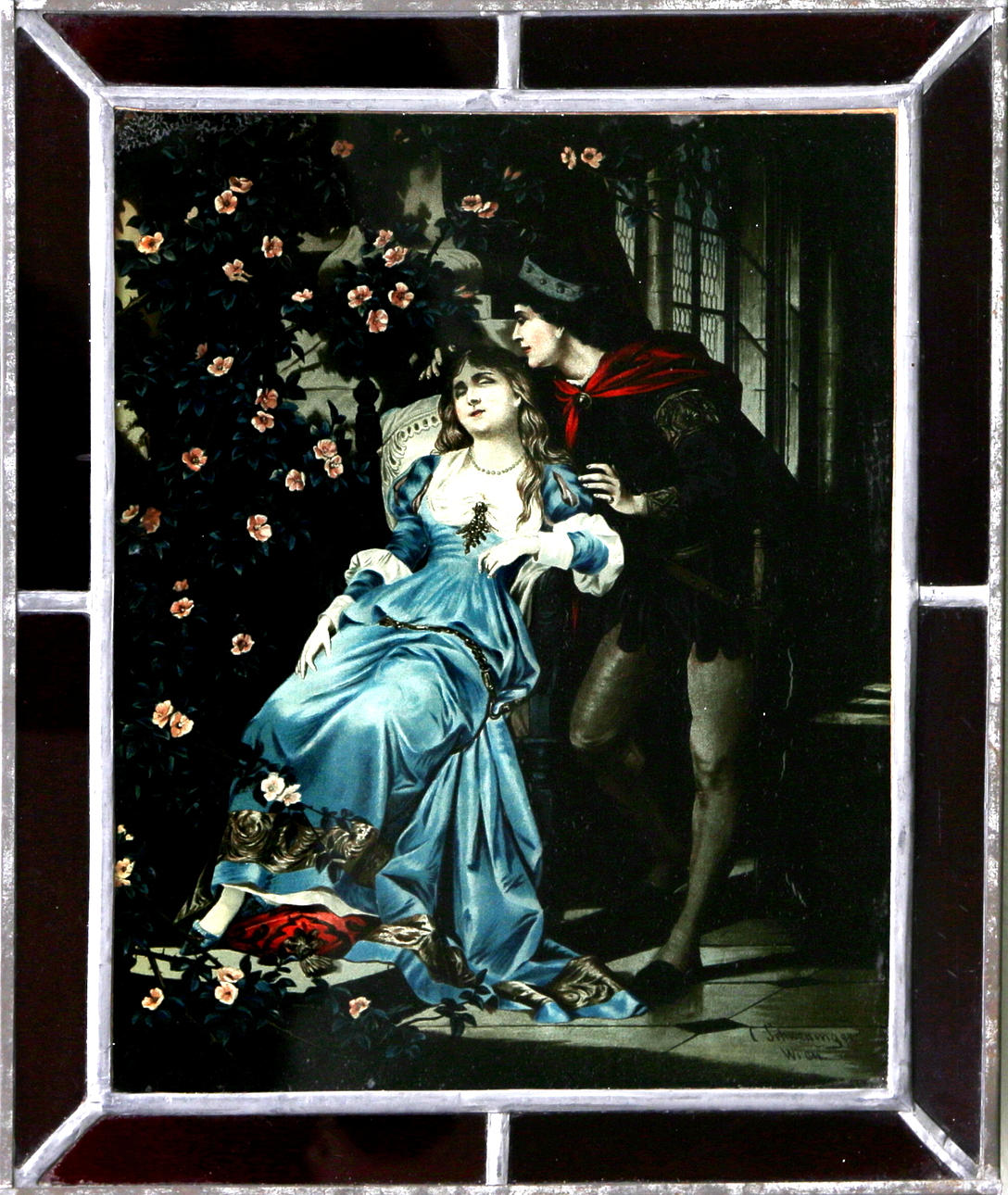 TAVLA, blyinfattat glas, 18/1900-tal.