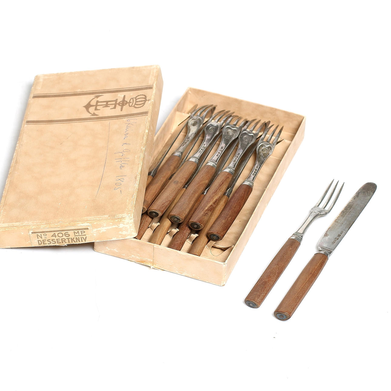 BESTICKSET, 12 st, silver, empire, Hans Jacob Vogt (1795-1823), Kristianstad, 1805. Bruttovikt 317 gram.