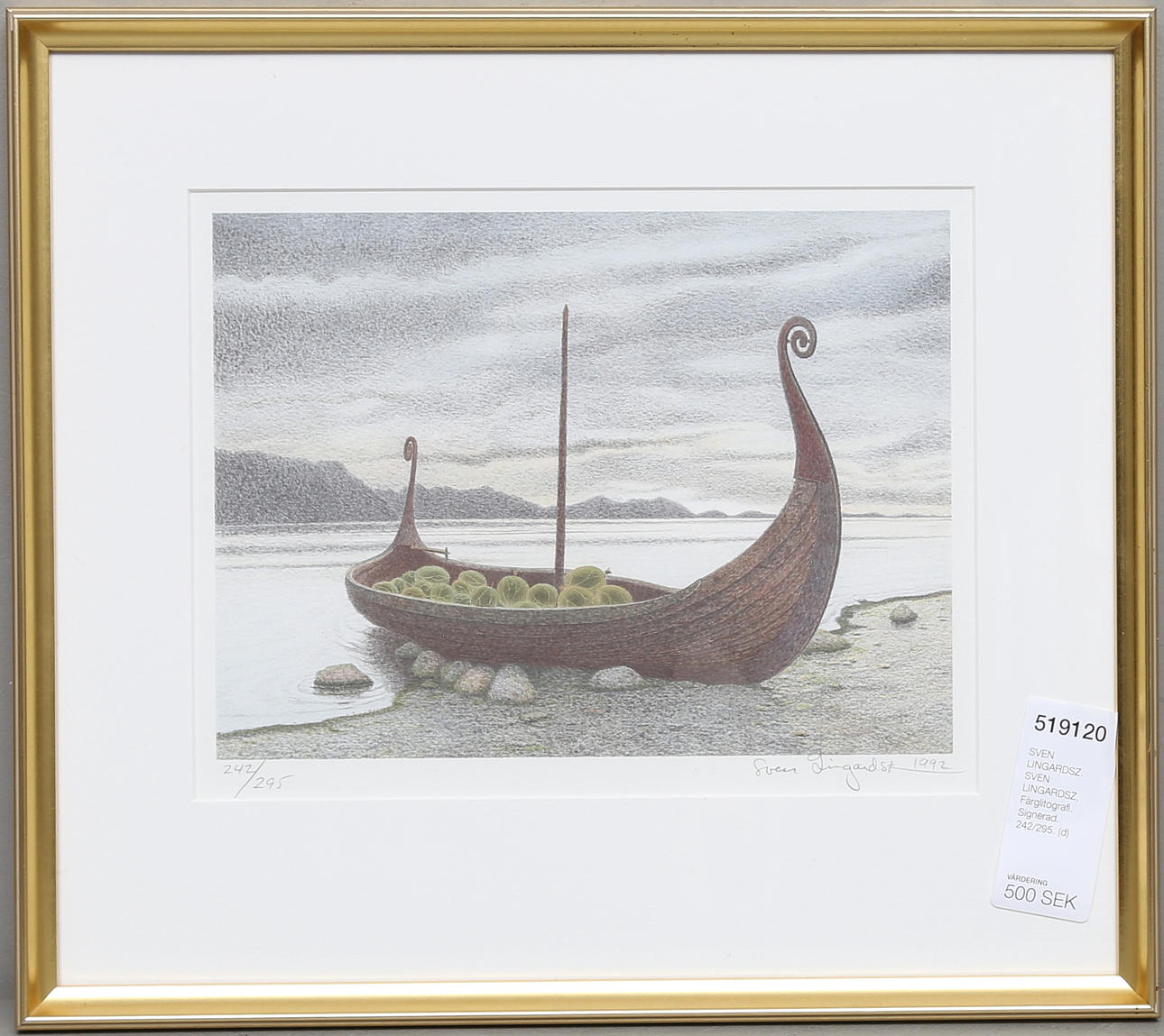 SVEN LINGARDSZ. Färglitografi. Signerad. 242/295.