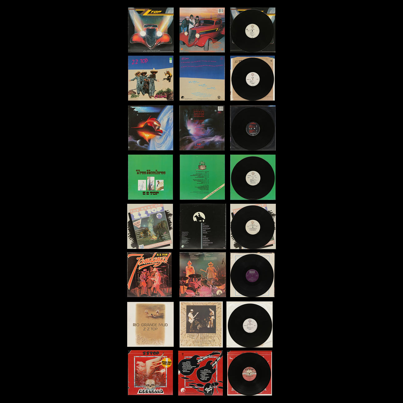 8 LPs, ZZ TOP.
