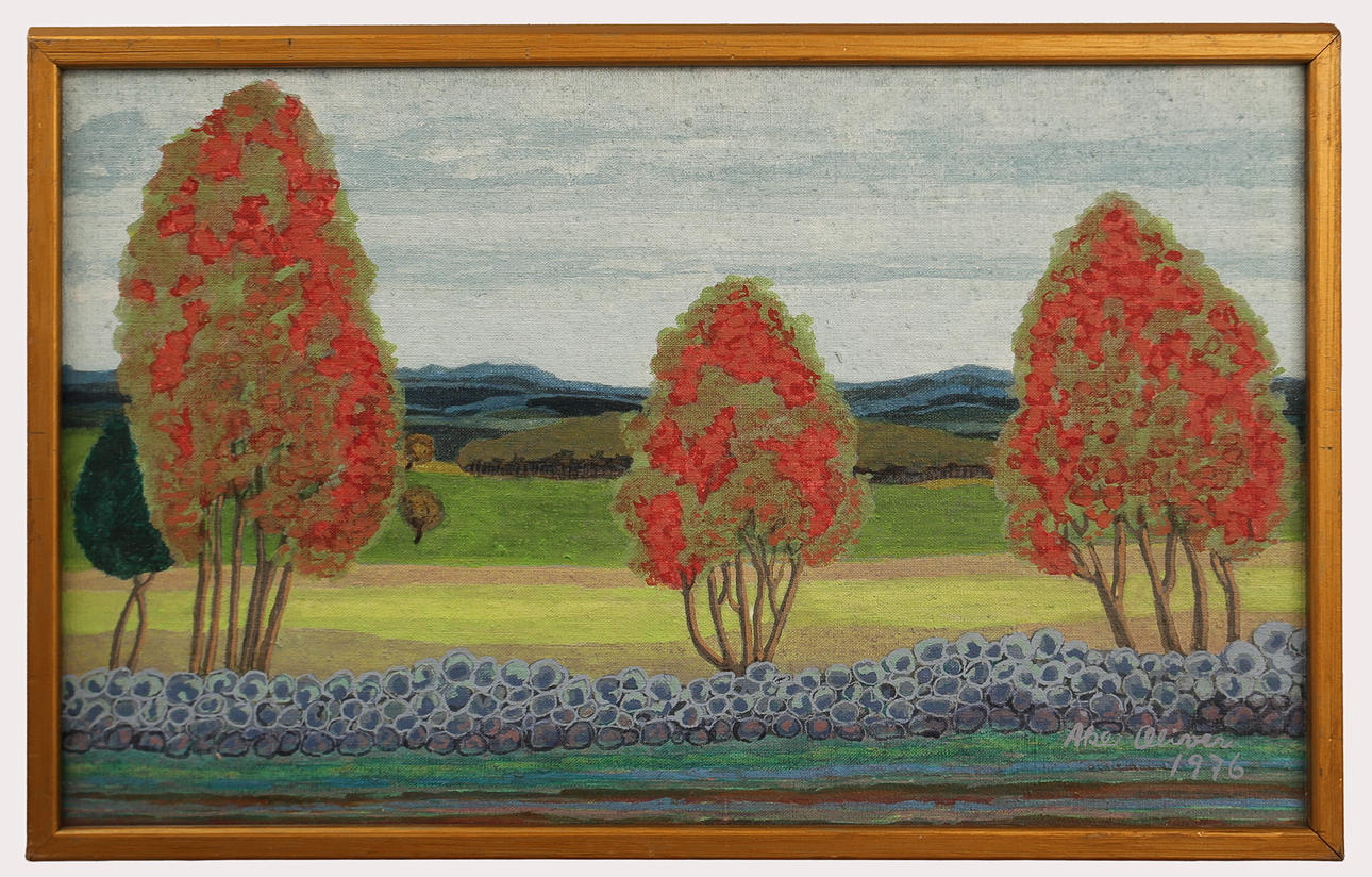 ÅKE OLIVER. Acrylic, motif from "Grimeton", signed, dated 1976.