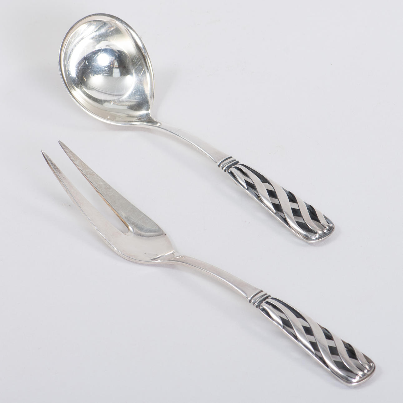 COHR two serving pieces in 830 silver (2).