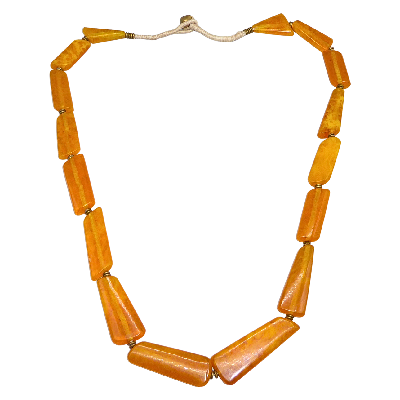 NECKLACE IN AMBER LOOK, ETHNO STYLE.