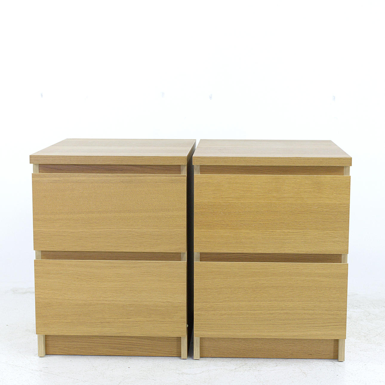 BEDSIDE TABLES, "Malm", a pair, oak, IKEA.