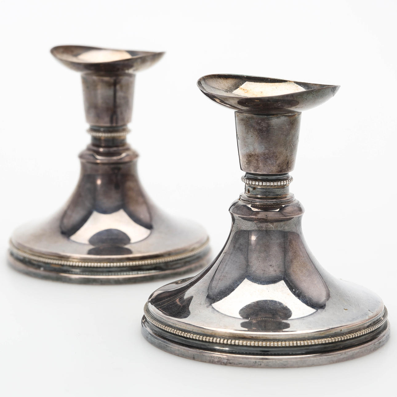 CANDLESTICKS, a pair, silver, MGAB, Uppsala 1960s.