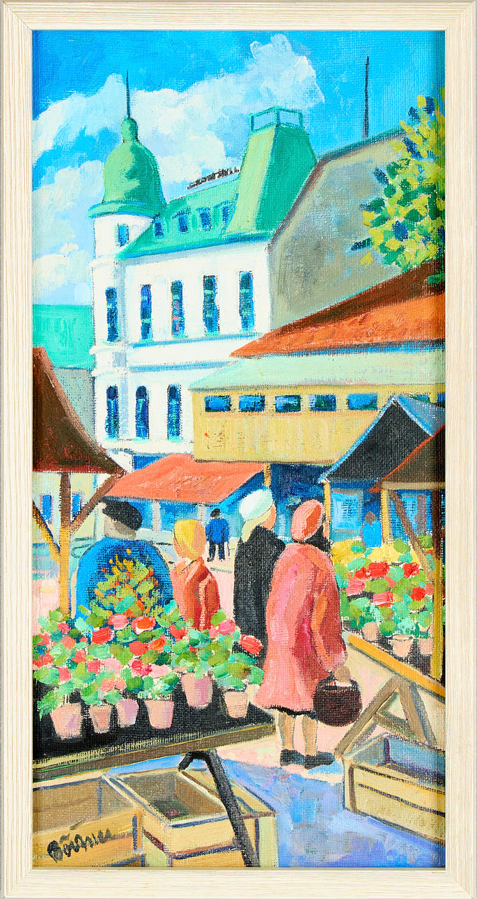 GUSTAF BÖRTNER. City scene.