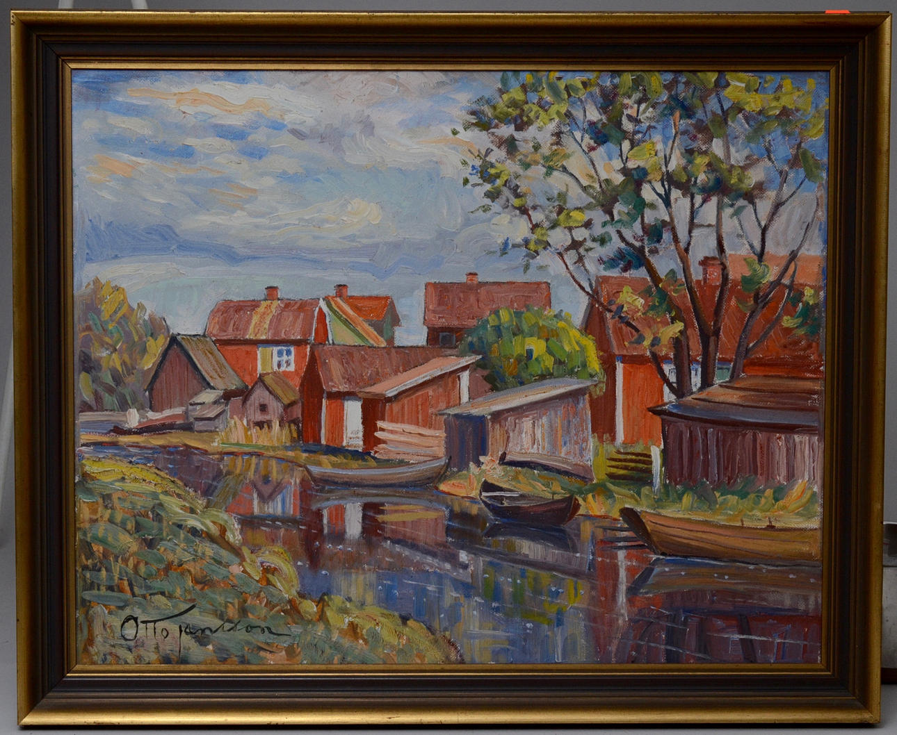 OTTO JANSSON. SKÄRGÅRDSMOTIV, olja på pannå.