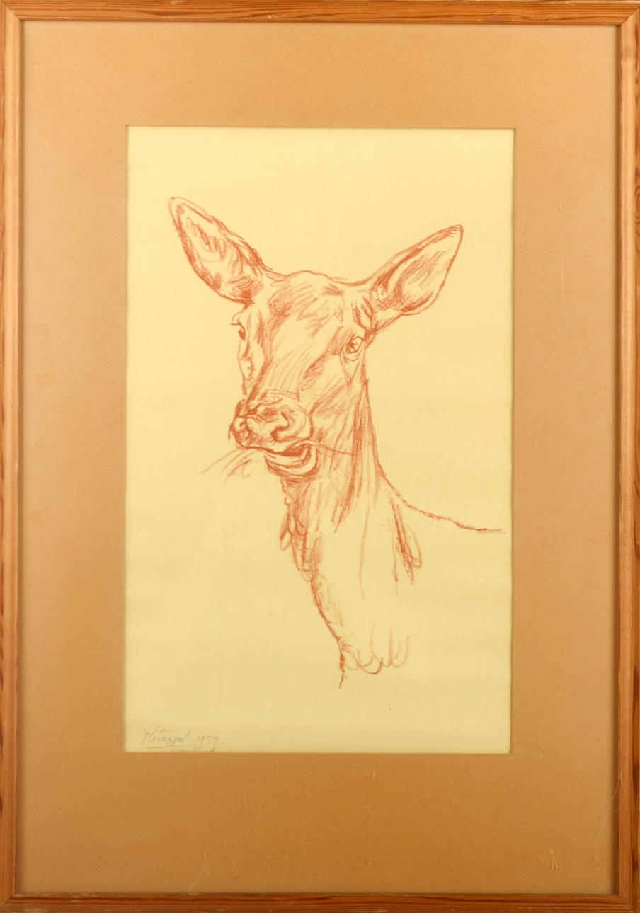 ARVID KNÖPPEL. Chalk on paper, signed, dated 1950.