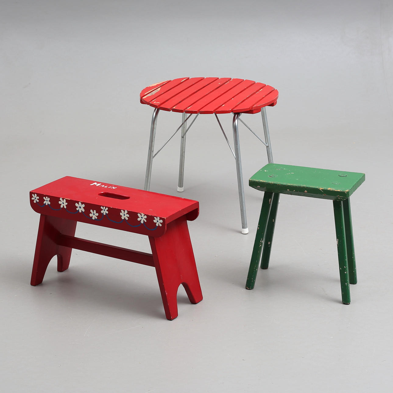 CHILDREN'S TABLE and STOOLS, 2 pcs.