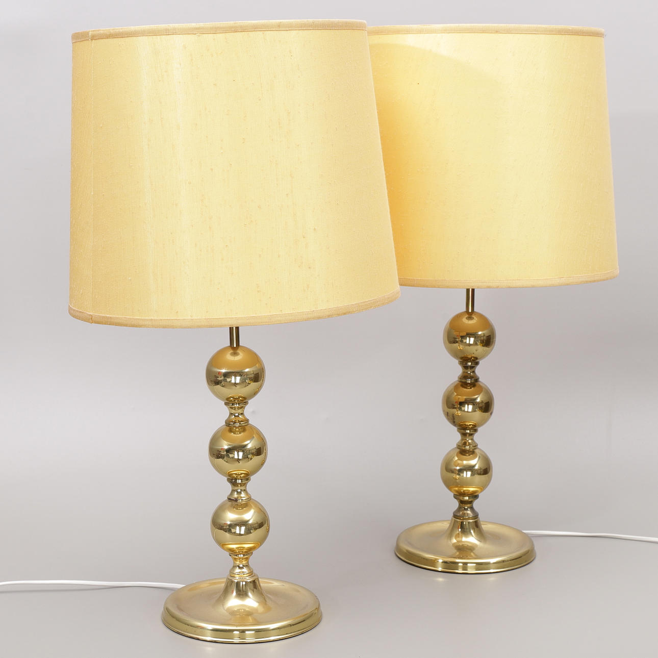 TABLE LAMPS, a pair, brass, 1970s.