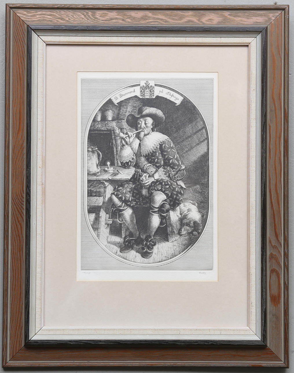 FOLKE GULLBY(1912-1982). "D. Drummond på Slefringe", etsning, 1968, signerad och numrerad 110/115.