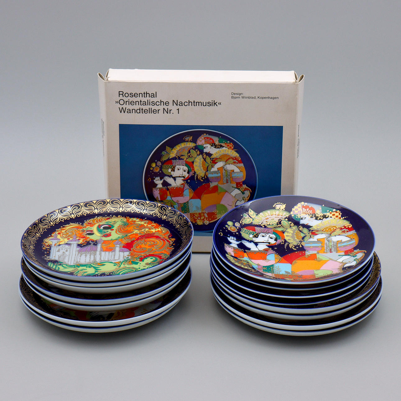BJÖRN WIINBLAD. 15 SIDE PLATES, ROSENTHAL.