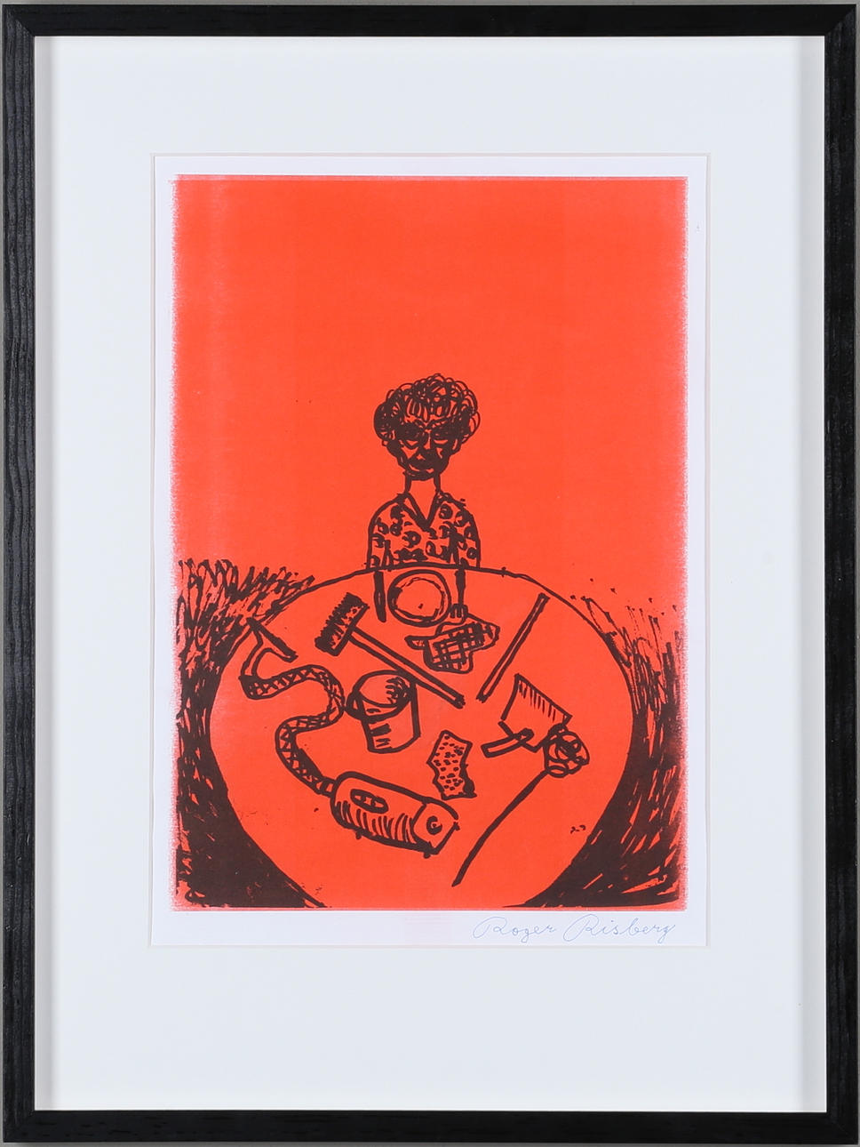 ROGER RISBERG. Färglitografi, signerad.