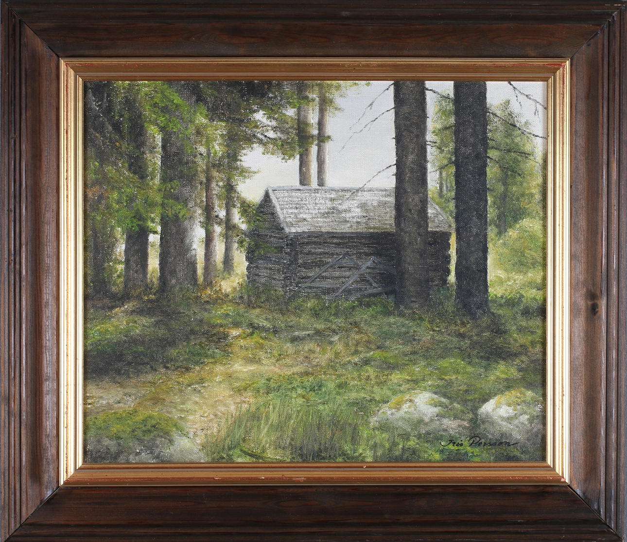 IRIS PERSSON. Skogslada, olja på duk, signerad.