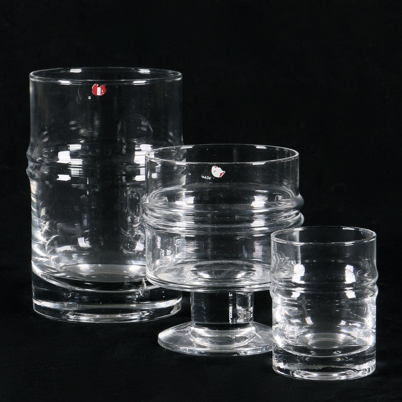 GLAS, 12 st. "Droppring", Timo Sarpaneva, Iittala, 1900-talets andra hälft.