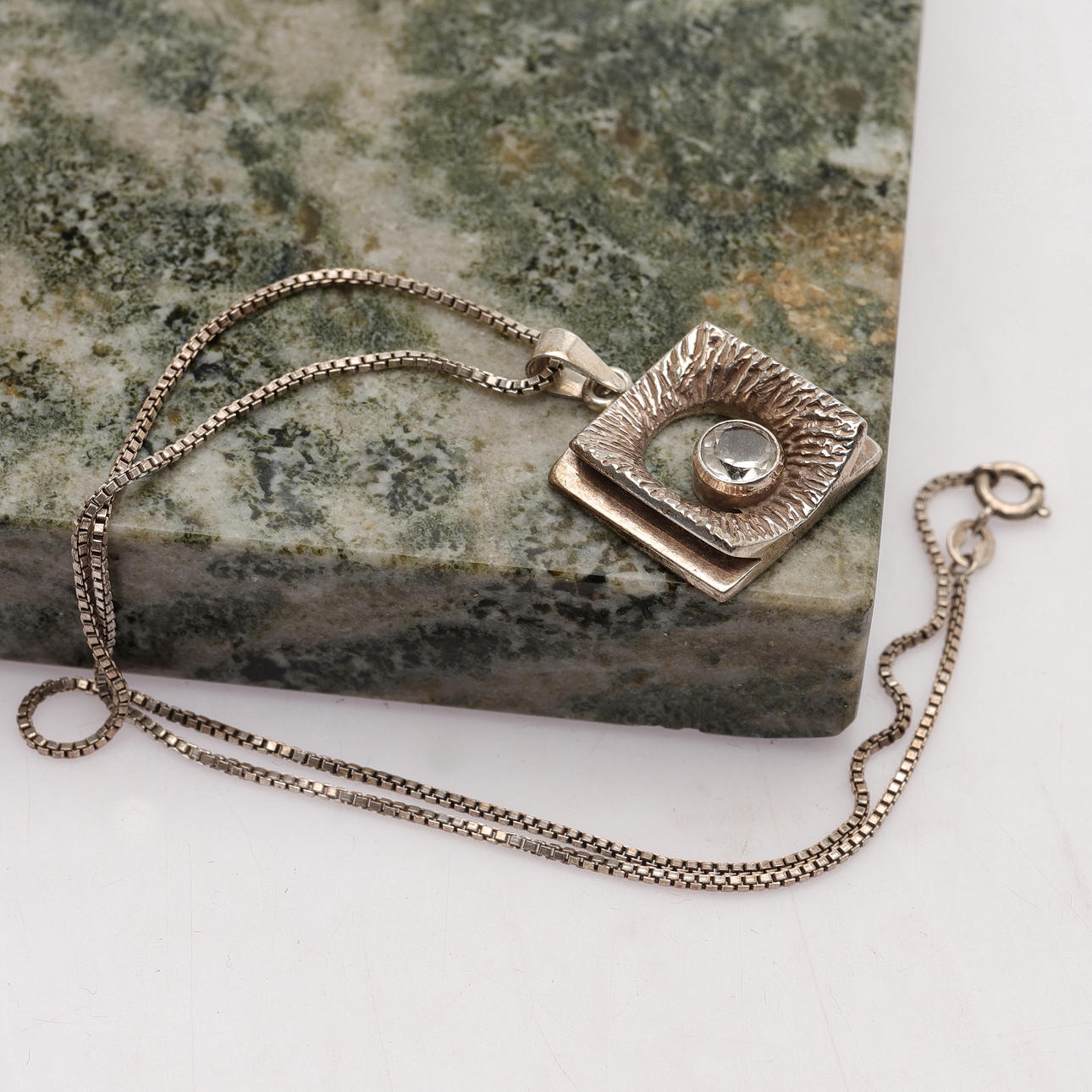 BENGT HALLBERG. pendant with necklace, silver, Köping.