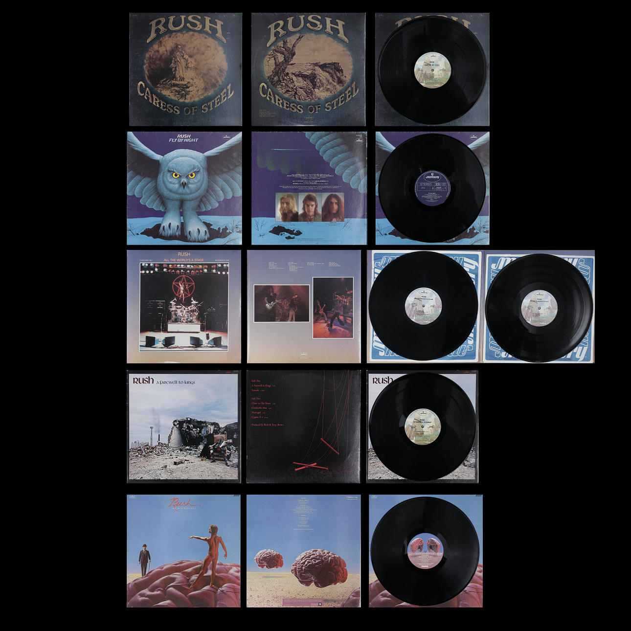 6 LP RECORDS, RUSH.