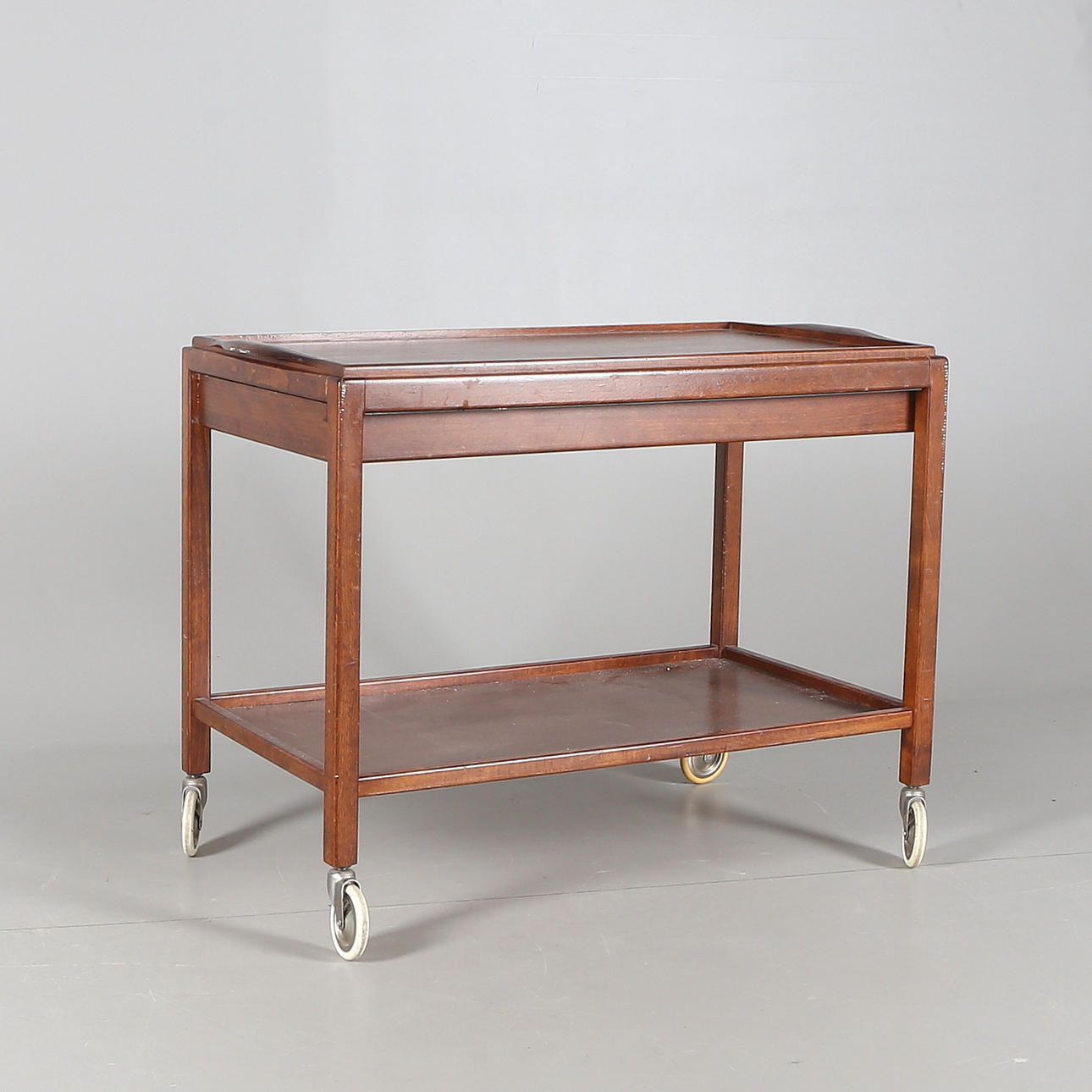 SERVERINGSVAGN, teak/furu/glas, 1900-talets senare del.