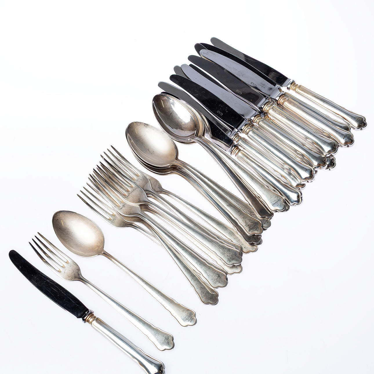 CUTLERY SET, 33 pieces, silver, model "Chippendale".