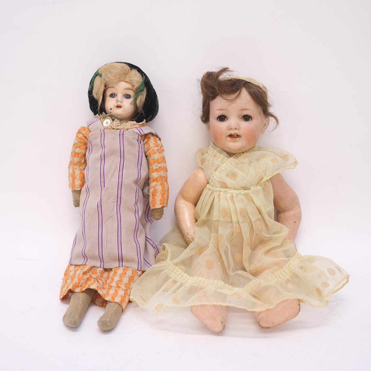 DOLLS, TWO PIECES.
