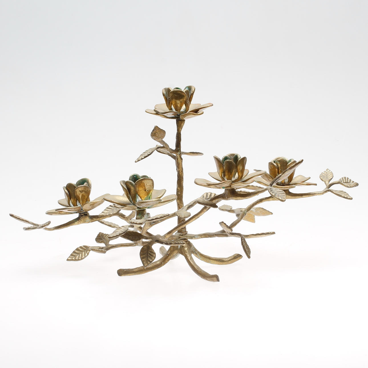 LJUSSTAKE, gulmetall, 1900-tal.