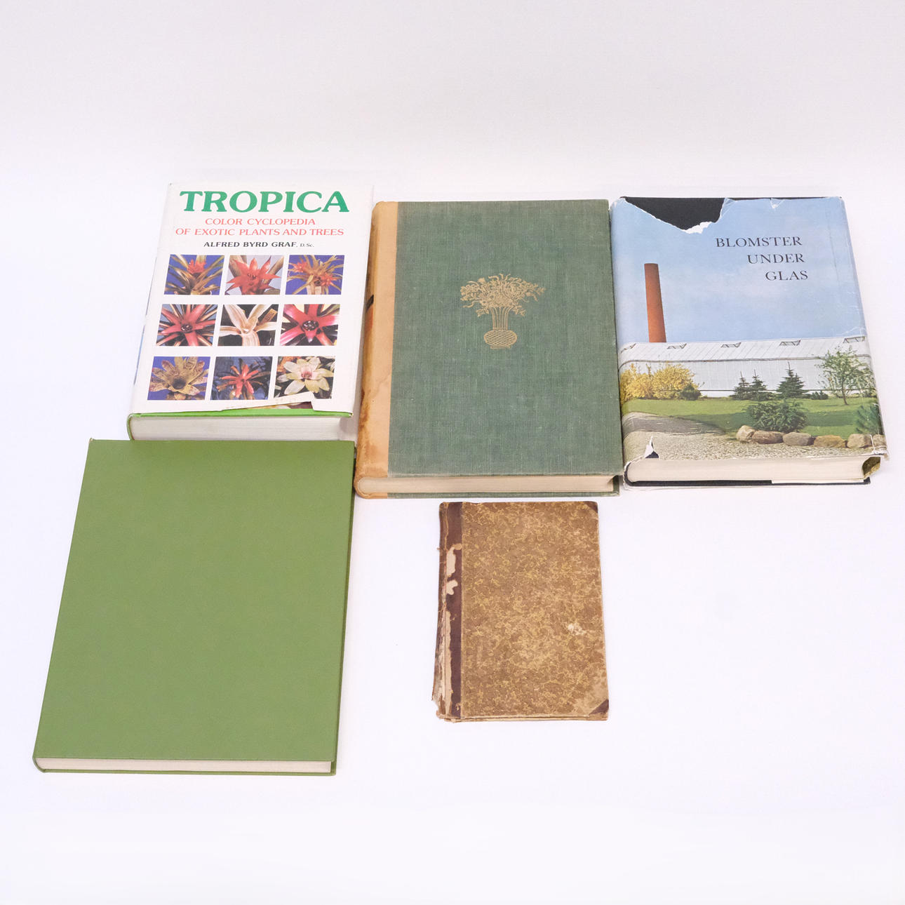 FIVE BOTANICAL BOOKS, INCLUDING "DVERG-TRÄD".