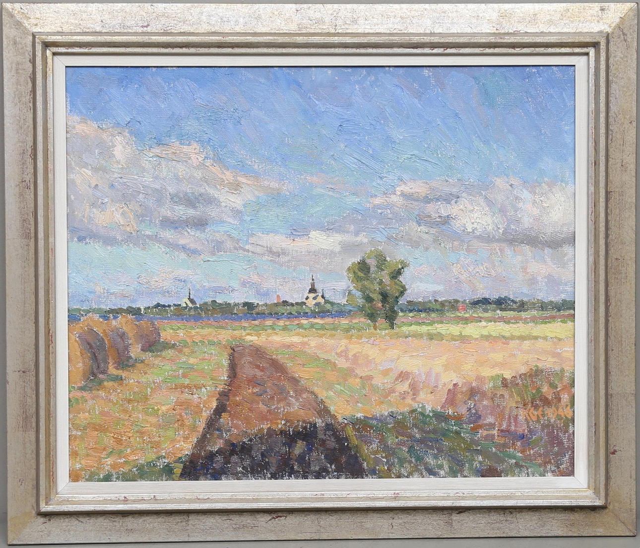 OIDENTIFIERAD KONSTNÄR. Olja på duk signerad KGE och daterad 1946.