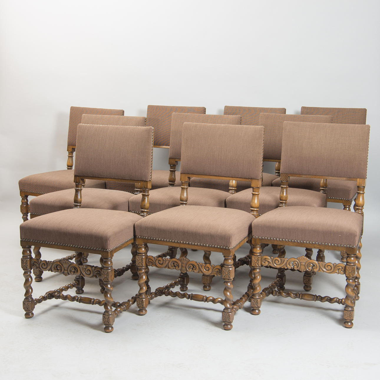 STOLAR, 10 stycken, ek, barockstil.