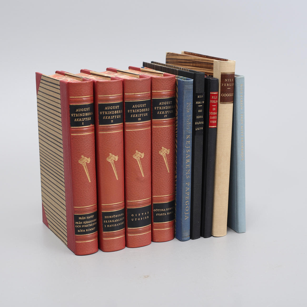 BOOKS, Nils Ferlin & August Strindberg, 9 pcs.