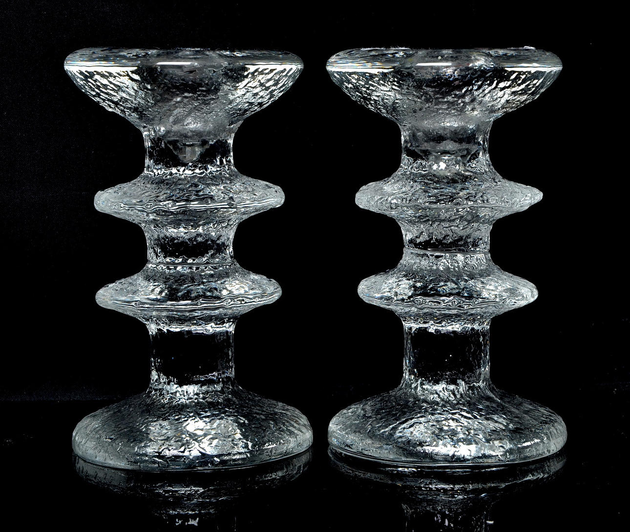 LJUSSTAKAR, ett par, glas, "Festivo", Timo Sarpaneva, Ittala.