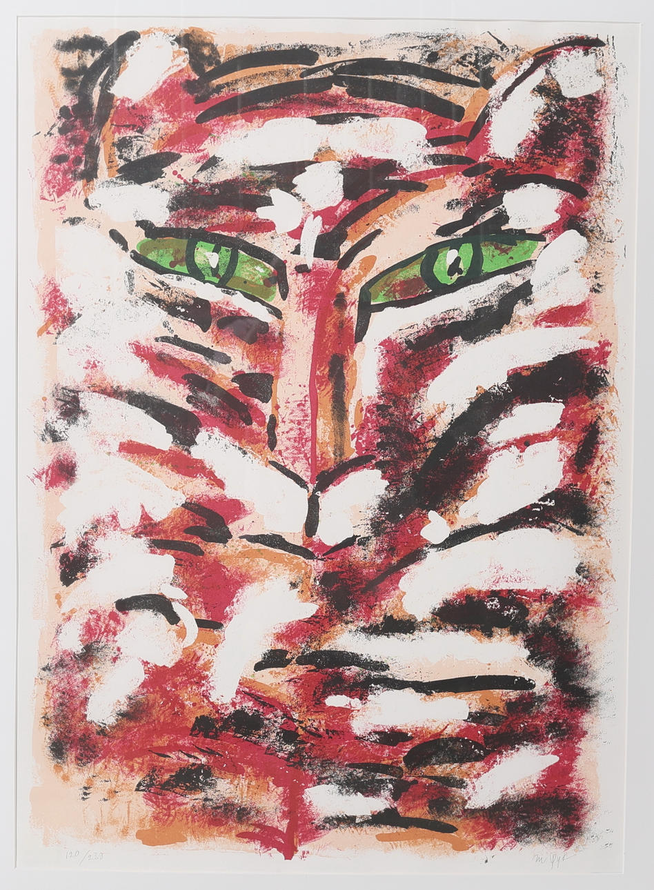 MADELEINE PYK. Colour lithograph, "Tiger", 120/230, signed.