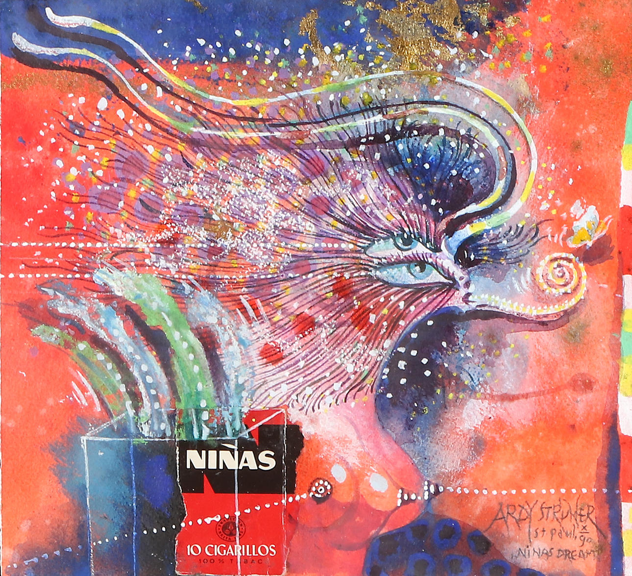 ARDY STRÜWER. Mixed media. "Ninas Dream". Signed.