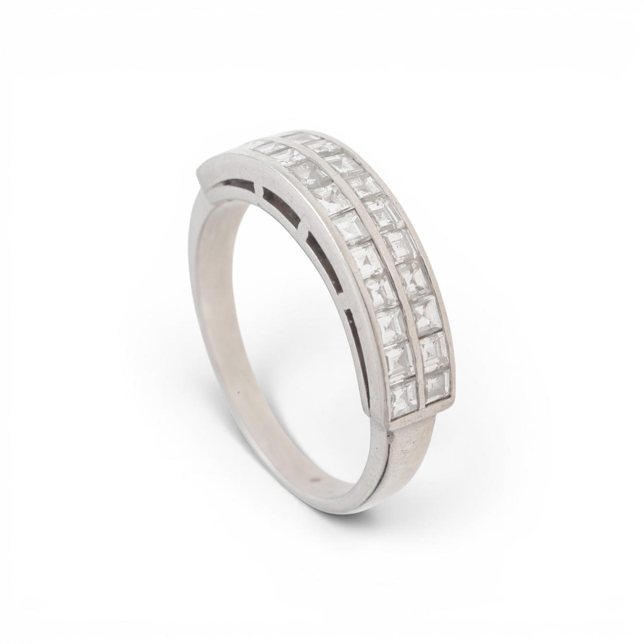 Double half-eternity diamond ring.