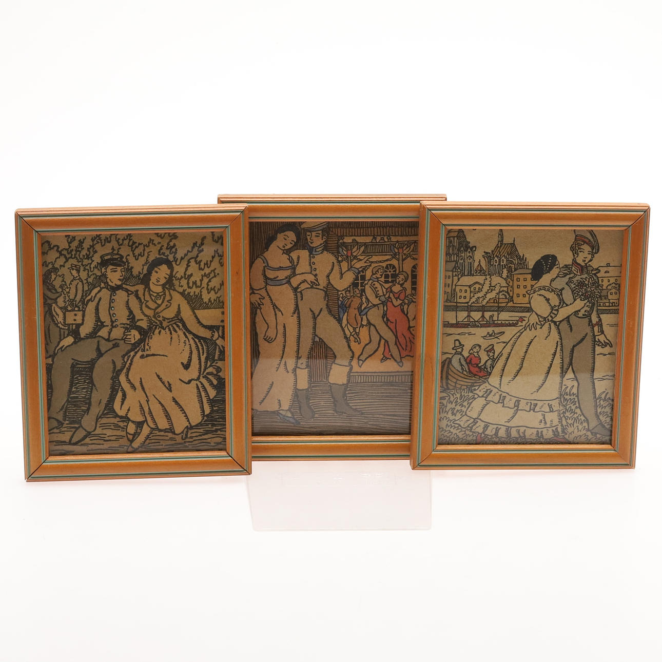 OIDENTIFIERAD KONSTNÄR. WOODCUTS. 3 pcs, 20th century.